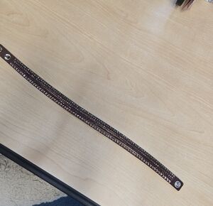 Swarovski Wrap Suede Crystal-Accented Bracelet In Brown